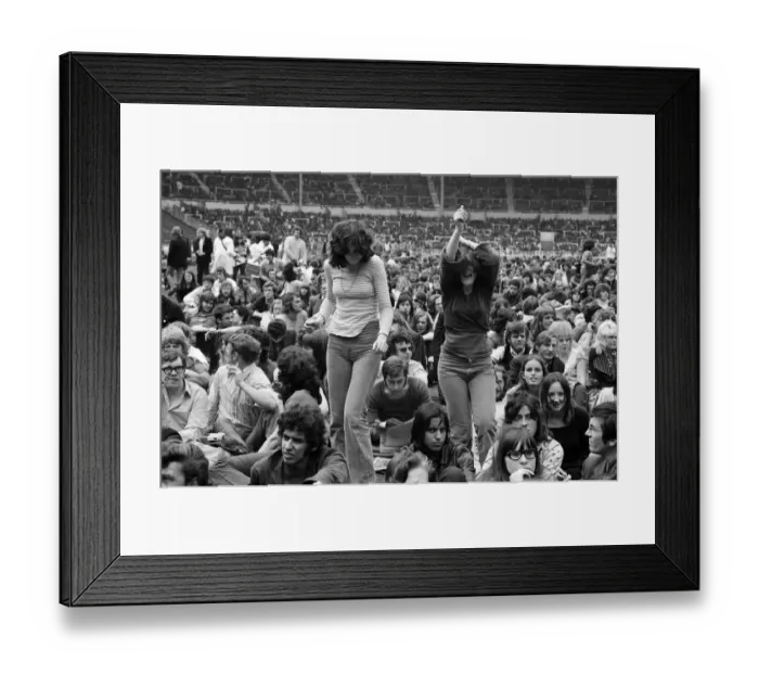 Framed Print : A general view of the audience at the London Rock and Roll Show at Wembley Stadium
