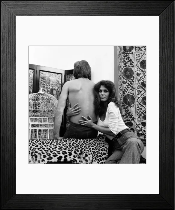 Framed Print : Actress Joanna Lumley posing with a man. 28th September 1973