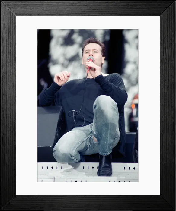 Framed Print : Jim Kerr, singer with the group Simple Minds, performing at the Nelson Mandela 70th Framed Print : Jim Kerr, singer with the group Simple Minds, performing at the Nelson Mandela 70th