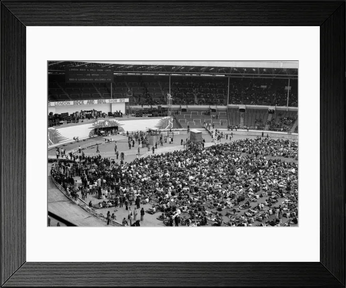 Framed Print : A general view of the audience at the London Rock and Roll Show at Wembley Stadium