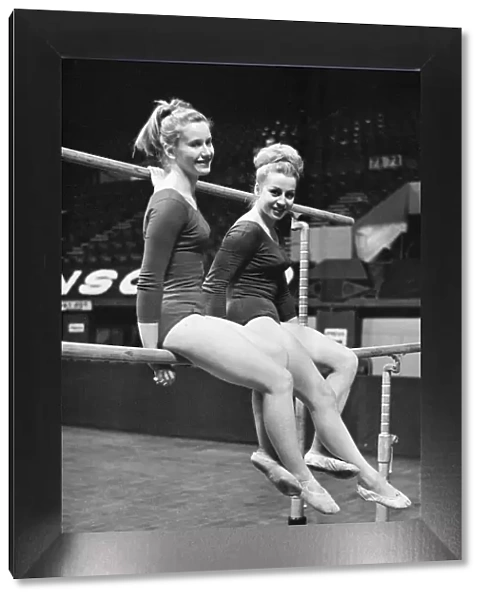 Vera Caslavska (right), Gymnast from Czechoslovakia, in the UK to compete in an