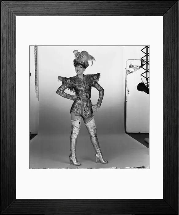 Framed Print : Anita Dobson models pantomime costumes. 5th November 1986