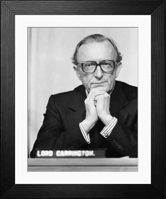 Framed Print : Foreign Secretary Lord Carrington at a conference on Rhodesia. 7th December 1979