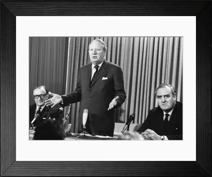 Framed Print : Press Conference held by Prime Minister Edward Heath at the Conservative Party Head Framed Print : Press Conference held by Prime Minister Edward Heath at the Conservative Party Head