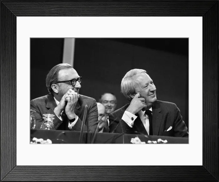 Framed Print : Prime Minister Edward Heath sits alongside Secretary of State for Defence Lord Carrington Framed Print : Prime Minister Edward Heath sits alongside Secretary of State for Defence Lord Carrington