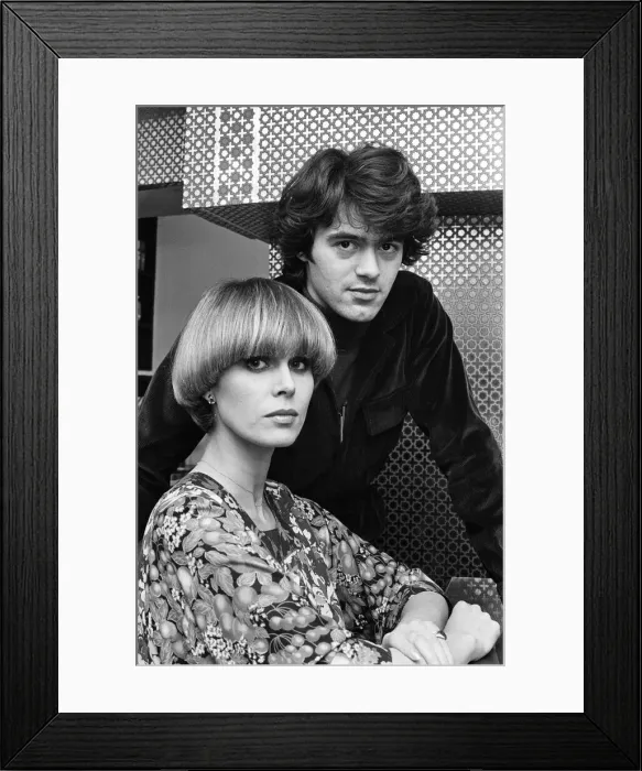 Framed Print : Actress Joanna Lumley models her Purdey'haircut with its creator