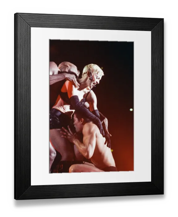 Framed Print : Madonna in concert. The Girlie Show World Tour, Wembley Stadium. 25th September 1993