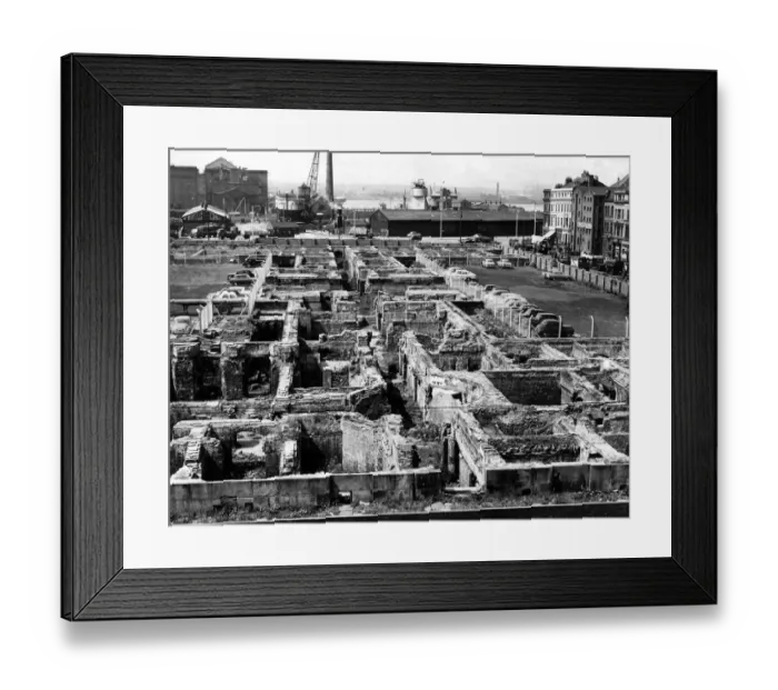 Framed Print : The remains of the old Customs House in Canning Place, Liverpool. Circa 1960