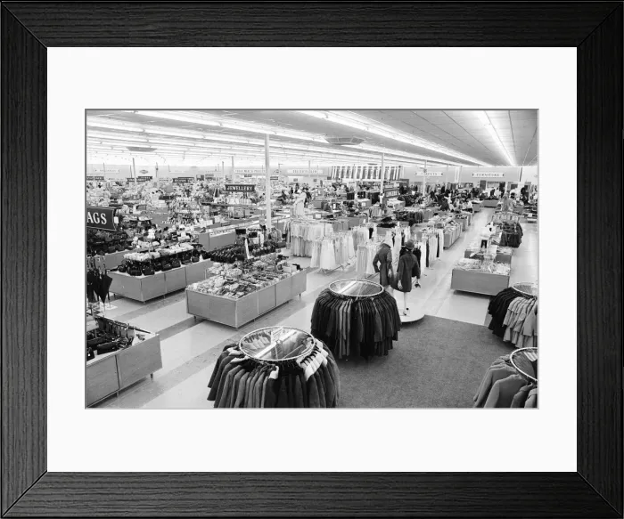 Framed Print : Woolco Department Store, Oadby Hall, Leicestershire, Monday 9th October 1967 Framed Print : Woolco Department Store, Oadby Hall, Leicestershire, Monday 9th October 1967