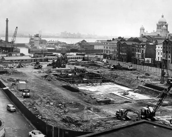 The old Customs House site, Liverpool. Circa 1967