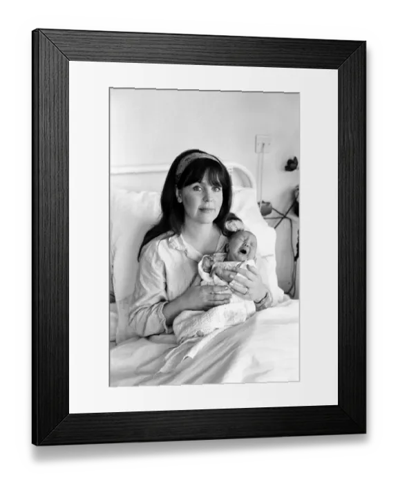 Framed Print : Actress Pauline Collins and her husband have a new baby daughter
