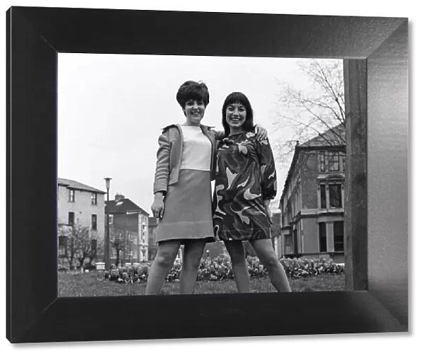 Actresses Gilly Fraser (right) and Pauline Collins during a break from filming the TV