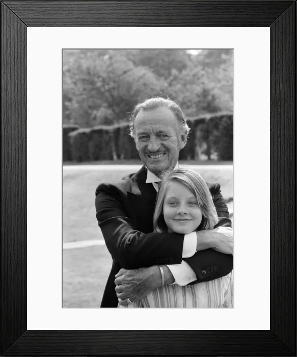 Framed Print : Jodie Foster and David Niven on the set of Candleshoe Framed Print : Jodie Foster and David Niven on the set of Candleshoe