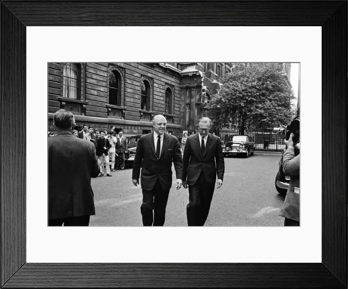 Framed Print : Ministers in Downing Street during talks between Alec Douglas-Home