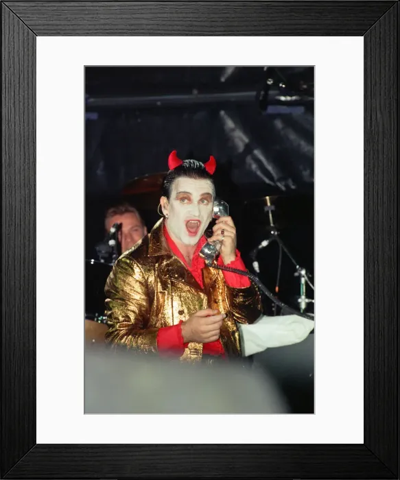 Framed Print : U2 in concert on the Zoo TV Tour, Wembley Stadium. Bono performing on stage