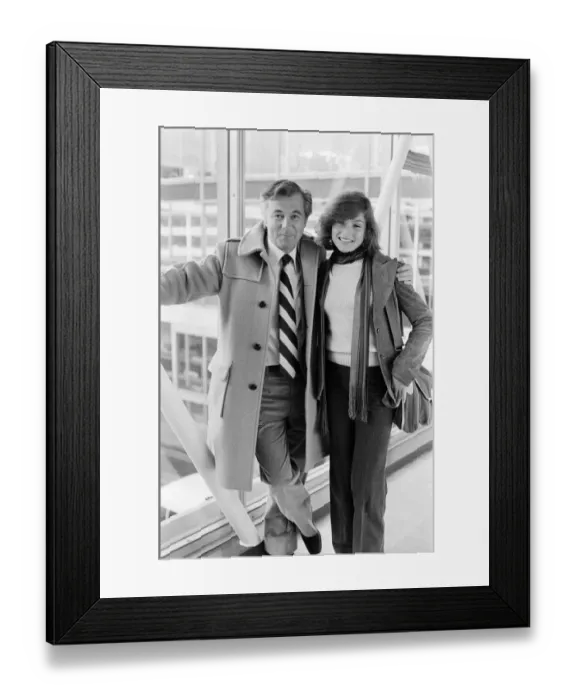 Framed Print : Film producer Bryan Forbes and actress Tatum O Neal leaving Heathrow Airport for Framed Print : Film producer Bryan Forbes and actress Tatum O Neal leaving Heathrow Airport for