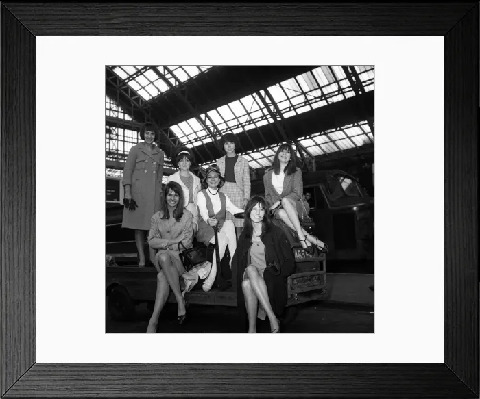 Framed Print : Pictured are the part of the cast, including Francesca Annis