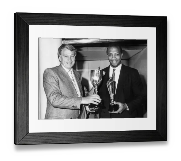 Framed Print : Bobby Robson (left) Cyrille Regis (right) at The Midland society Writers annual dinner Framed Print : Bobby Robson (left) Cyrille Regis (right) at The Midland society Writers annual dinner