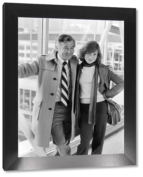 Film producer Bryan Forbes and actress Tatum O Neal leaving Heathrow Airport for