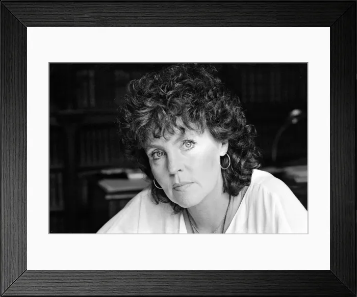 Framed Print : Pauline Collins on the set of The Black Tower'in Norfolk. 25th July 1985