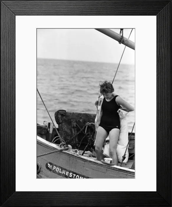 Framed Print : One girl and five men from Middlesbrough were making a bid to cross the Channel in both Framed Print : One girl and five men from Middlesbrough were making a bid to cross the Channel in both