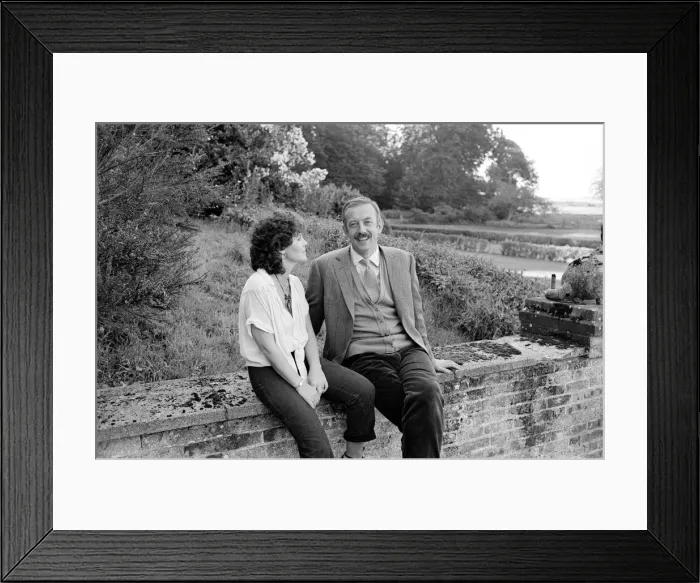 Framed Print : Pauline Collins and Roy Marsden on the set of The Black Tower'in Norfolk Framed Print : Pauline Collins and Roy Marsden on the set of The Black Tower'in Norfolk