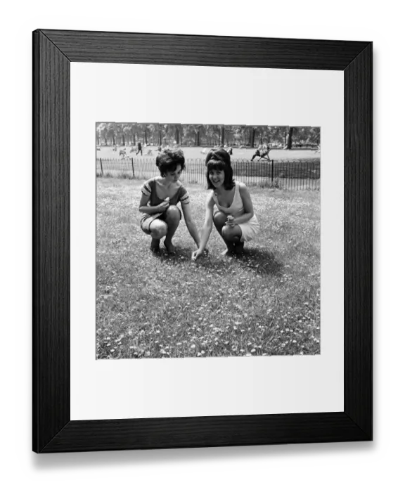 Framed Print : Karin Fernald (left), aged 20, and Pauline Collins, 22, are two of the stars of the new