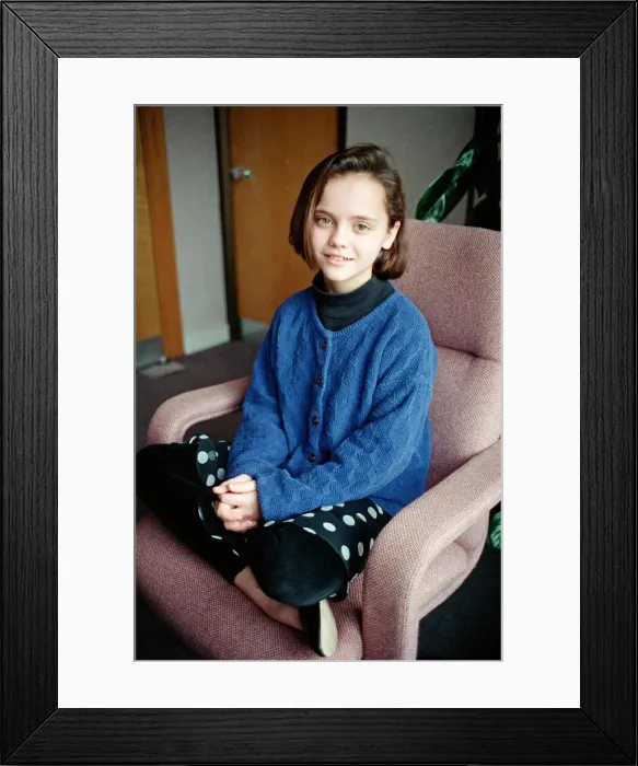 Framed Print : 11 year old Christina Ricci, junior star in the blockbuster movie