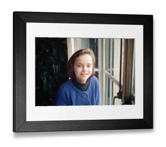 Framed Print : 11 year old Christina Ricci, junior star in the blockbuster movie Framed Print : 11 year old Christina Ricci, junior star in the blockbuster movie