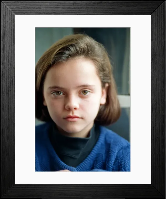 Framed Print : 11 year old Christina Ricci, junior star in the blockbuster movie Framed Print : 11 year old Christina Ricci, junior star in the blockbuster movie