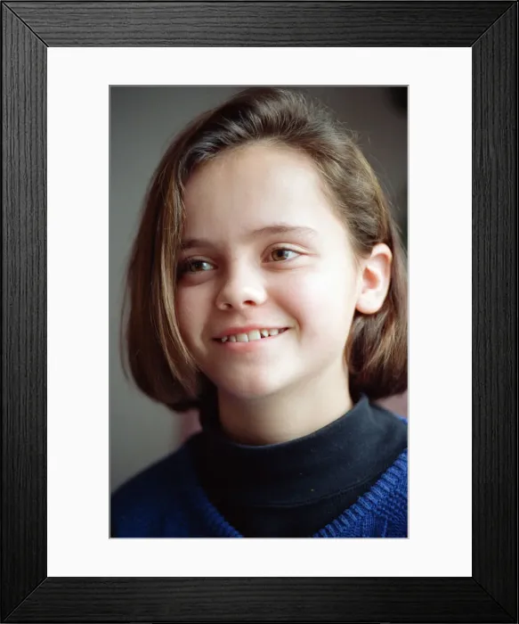 Framed Print : 11 year old Christina Ricci, junior star in the blockbuster movie Framed Print : 11 year old Christina Ricci, junior star in the blockbuster movie