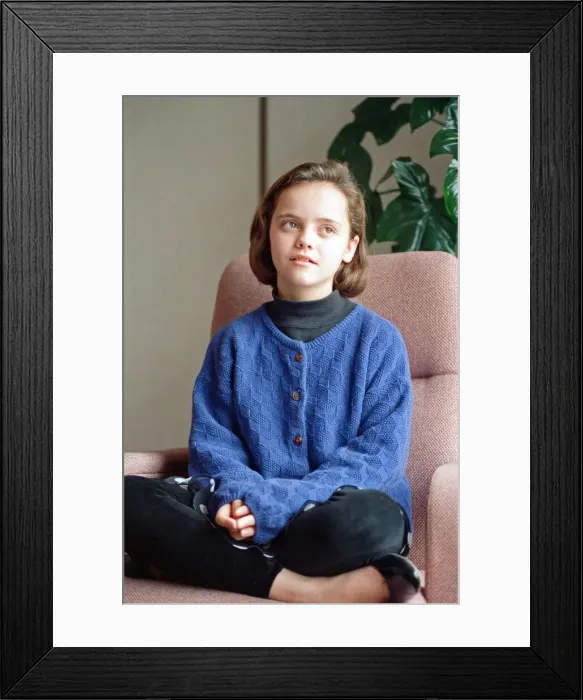 Framed Print : 11 year old Christina Ricci, junior star in the blockbuster movie