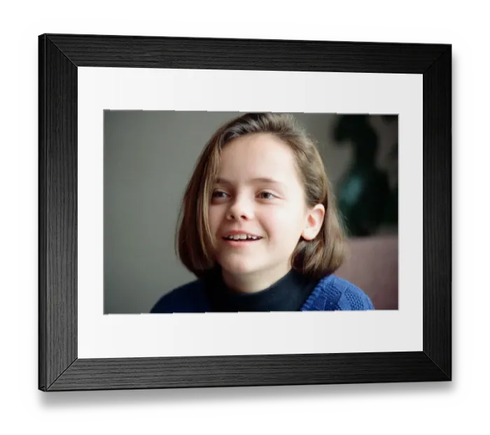 Framed Print : 11 year old Christina Ricci, junior star in the blockbuster movie Framed Print : 11 year old Christina Ricci, junior star in the blockbuster movie