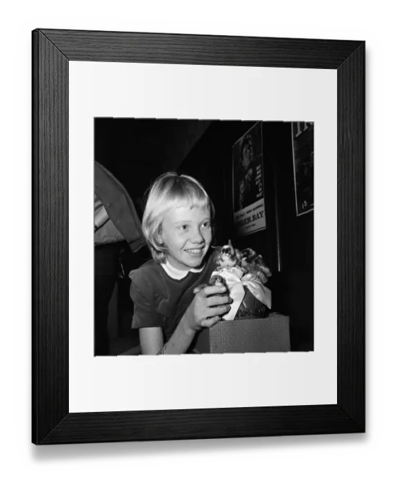 Framed Print : 12-year-old actress Hayley Mills holds a press conference at the Leicester Square Theatre Framed Print : 12-year-old actress Hayley Mills holds a press conference at the Leicester Square Theatre