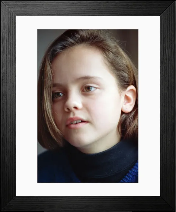 Framed Print : 11 year old Christina Ricci, junior star in the blockbuster movie Framed Print : 11 year old Christina Ricci, junior star in the blockbuster movie