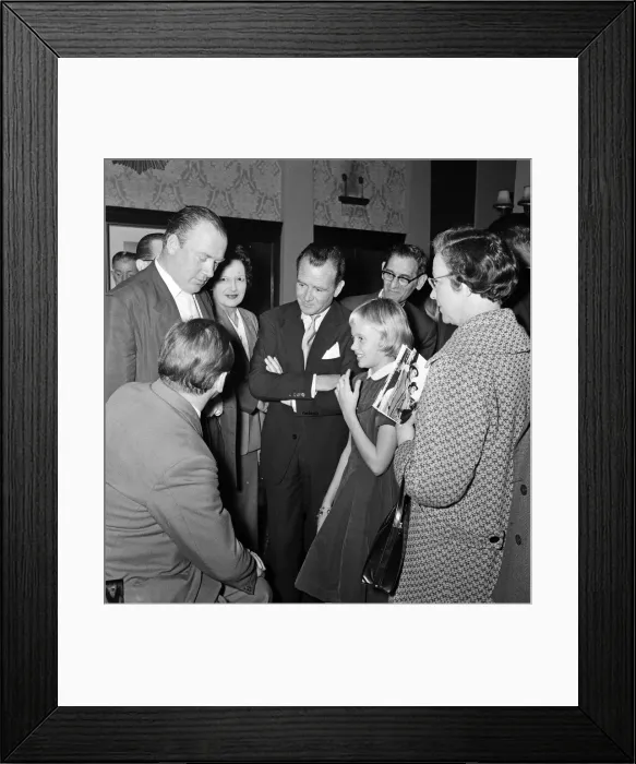 Framed Print : 12-year-old actress Hayley Mills holds a press conference at the Leicester Square Theatre