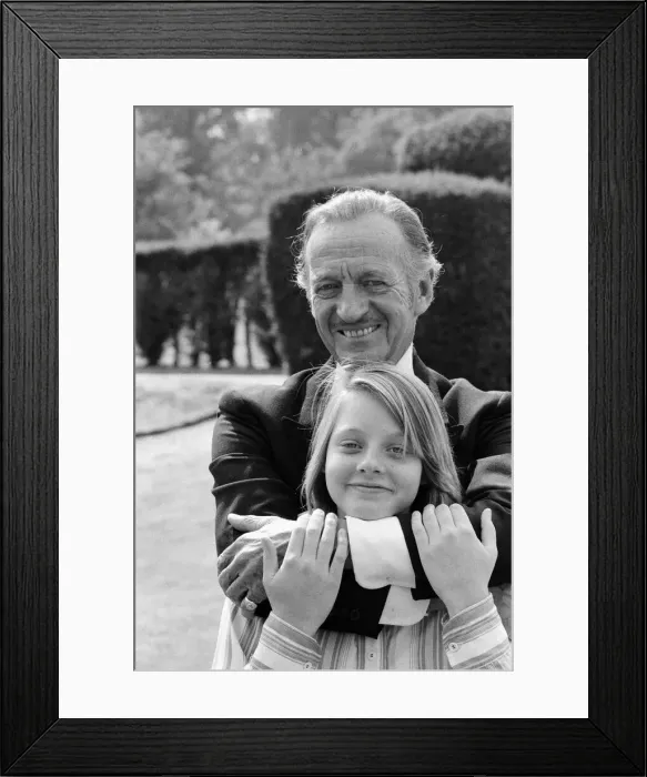 Framed Print : Jodie Foster and David Niven on the set of Candleshoe Framed Print : Jodie Foster and David Niven on the set of Candleshoe