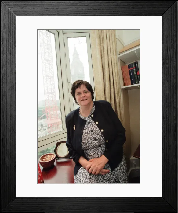 Framed Print : Ann Widdecombe in her Perliament office. Pictured the day after she spoke out against Framed Print : Ann Widdecombe in her Perliament office. Pictured the day after she spoke out against