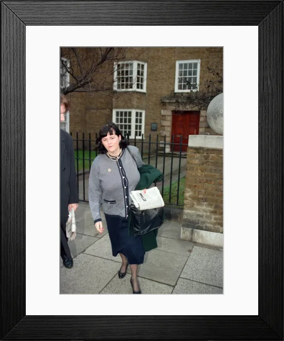 Framed Print : Ann Widdecombe on her way to her office, London. 11th January 1996 Framed Print : Ann Widdecombe on her way to her office, London. 11th January 1996