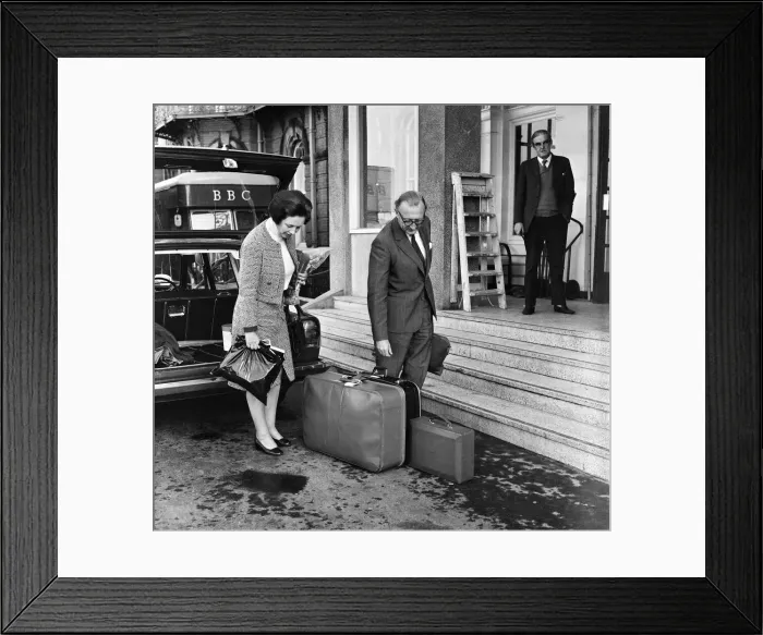 Framed Print : Secretary of State for Defence Lord Carrington arrives with his wife Lady Carrington Framed Print : Secretary of State for Defence Lord Carrington arrives with his wife Lady Carrington
