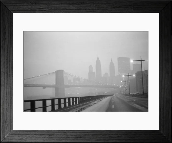 Framed Print : New York skyline and Brooklyn Bridge seen from the FDR Drive freeway, Manhattan, New York Framed Print : New York skyline and Brooklyn Bridge seen from the FDR Drive freeway, Manhattan, New York