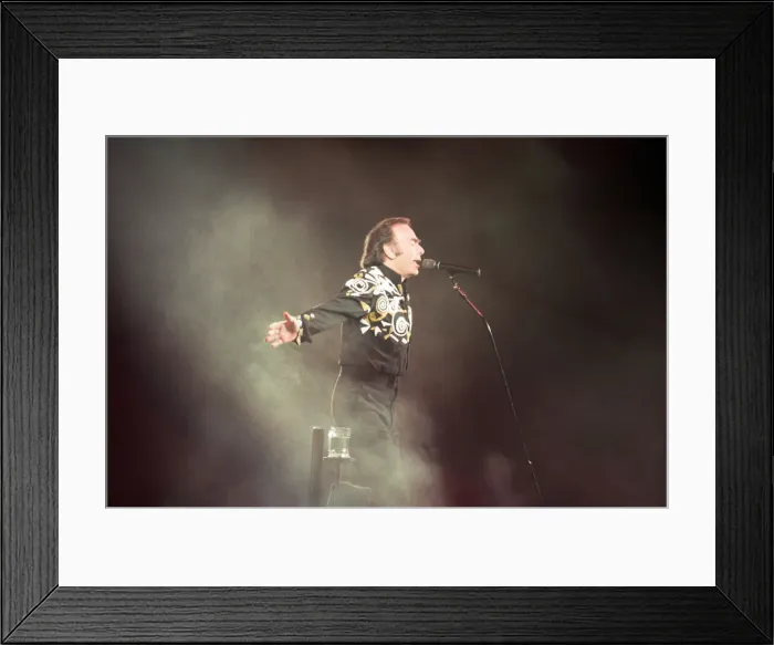 Framed Print : Singer Neil Diamond, pictured in concert at the Birmingham NEC. 7th July 1992
