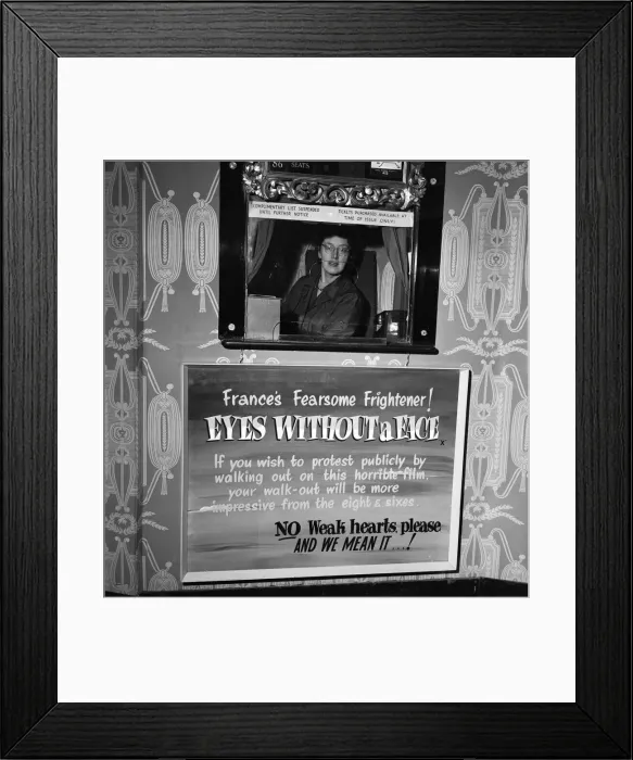 Framed Print : £500 Insurance covers members of the audience who see the horror film