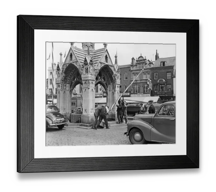 Framed Print : Flags fluttering in the breeze, decorations in traditional colours lining the streets