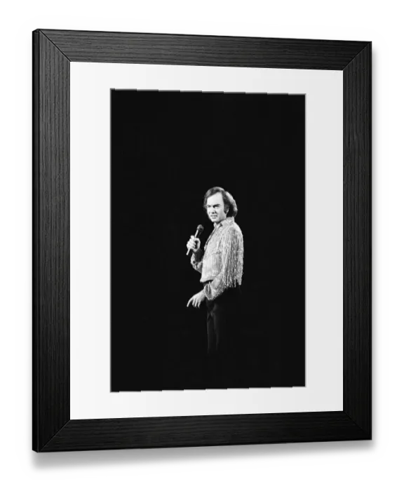 Framed Print : American singer Neil Diamond in concert at the NEC Arena, Birmingham. 2nd July 1984