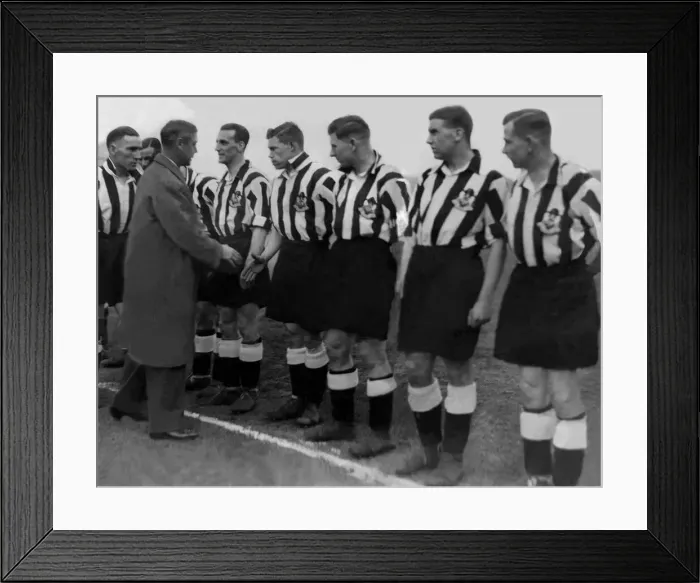 Framed Print : The Prince of Wales shaking hands with Newcastle United team Framed Print : The Prince of Wales shaking hands with Newcastle United team