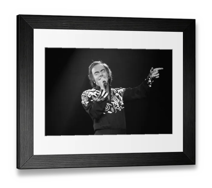 Framed Print : American singer Neil Diamond in concert at the NEC Arena, Birmingham. 8th November 1989 Framed Print : American singer Neil Diamond in concert at the NEC Arena, Birmingham. 8th November 1989
