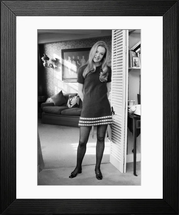 Framed Print : Actress Hayley Mills at her Chelsea home. A portrait of her by Roy Boulting hangs Framed Print : Actress Hayley Mills at her Chelsea home. A portrait of her by Roy Boulting hangs