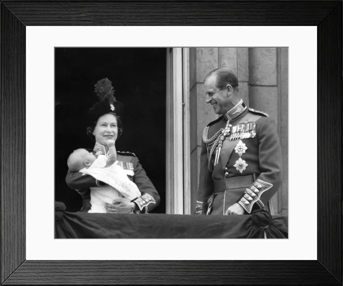 Framed Print : Queen Elizabeth II holds her youngest son Prince Edward in her arms as she stands with Framed Print : Queen Elizabeth II holds her youngest son Prince Edward in her arms as she stands with