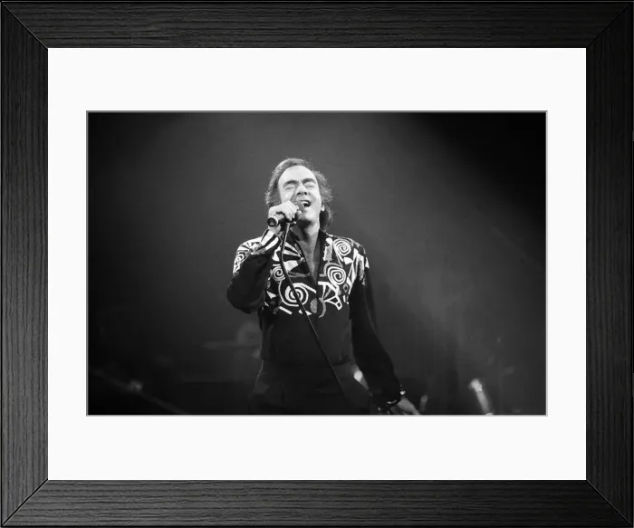 Framed Print : American singer Neil Diamond in concert at the NEC Arena, Birmingham. 8th November 1989 Framed Print : American singer Neil Diamond in concert at the NEC Arena, Birmingham. 8th November 1989